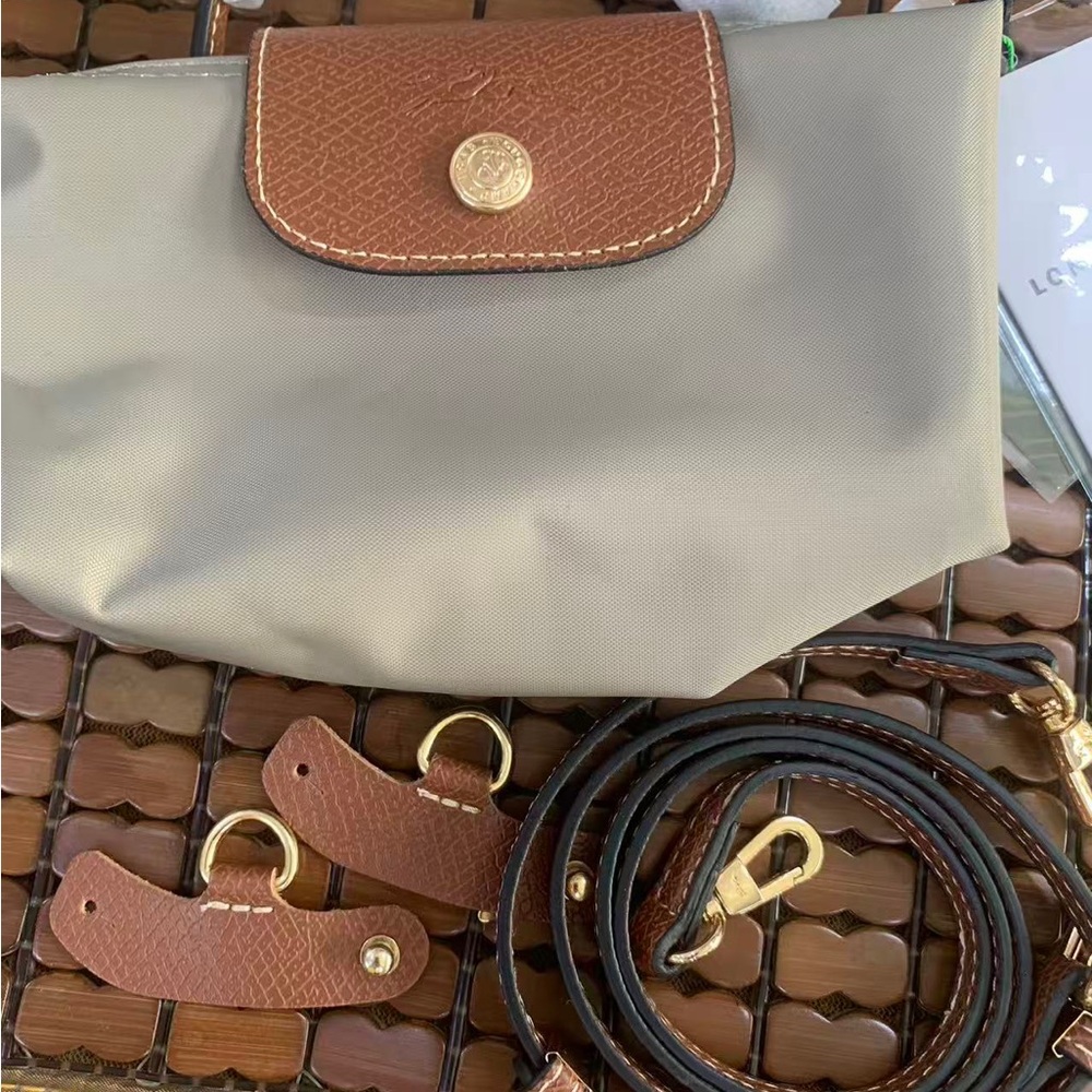 Longchamp Taupe and Brown Small Nylon Crossbody Bag - Picture 6 of 6